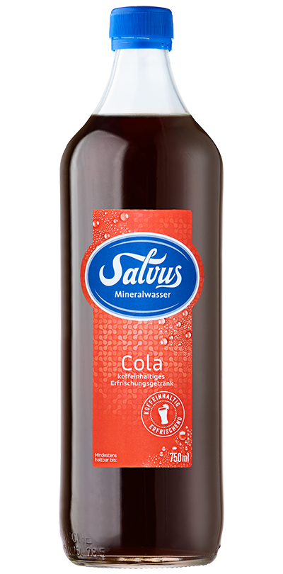 Produktabbildung Salvus Cola in der Glasflasche.