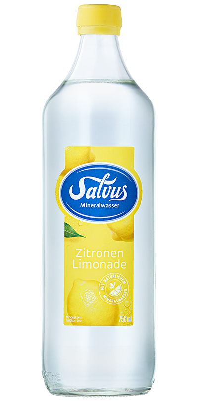 Produktabbildung Salvus Zitronen Limonade in der Glasflasche.